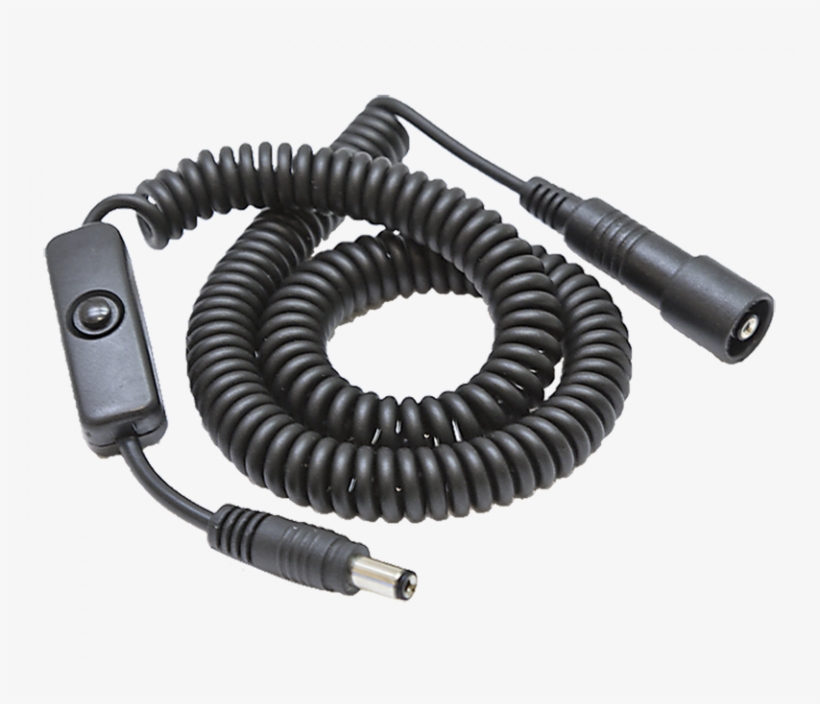 Coiled Power Cord With Switch - Power Cord, transparent png download