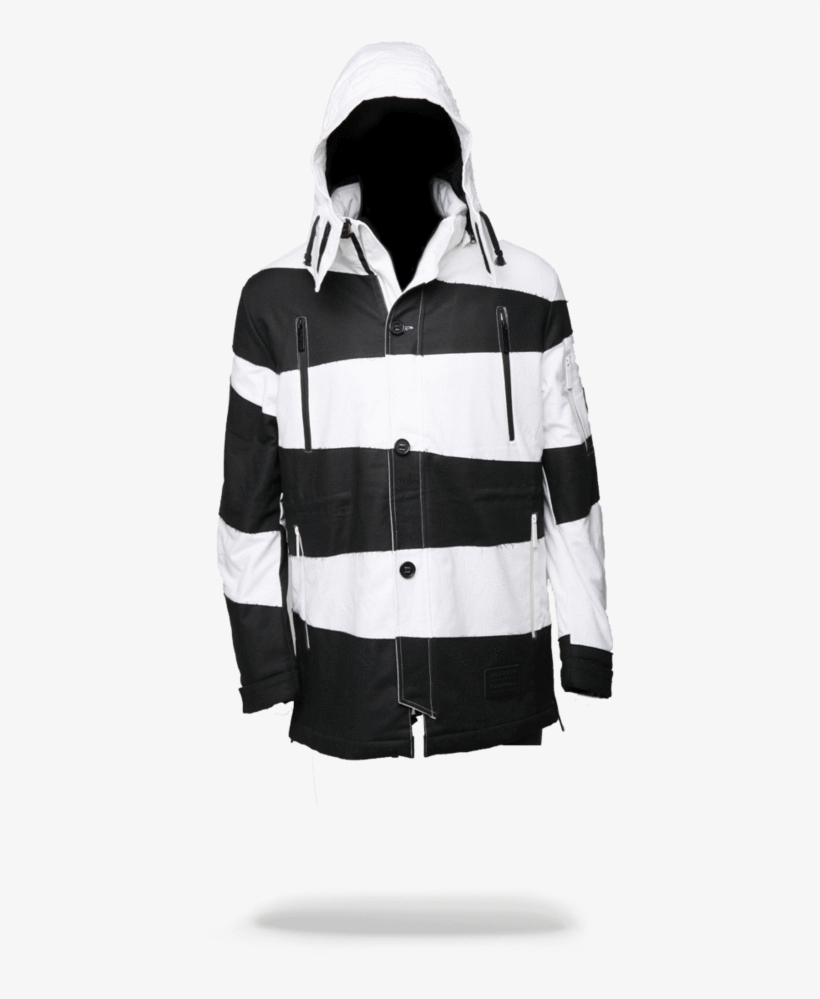 Sprayground Men's Phantom Slashes Parka Jacket: Black/white, transparent png download