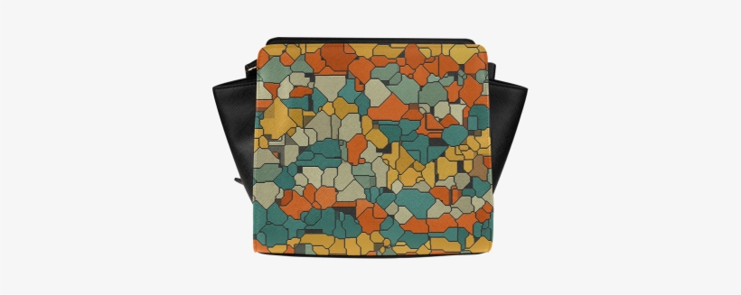 Textured Retro Shapes Satchel Bag - Bag, transparent png download