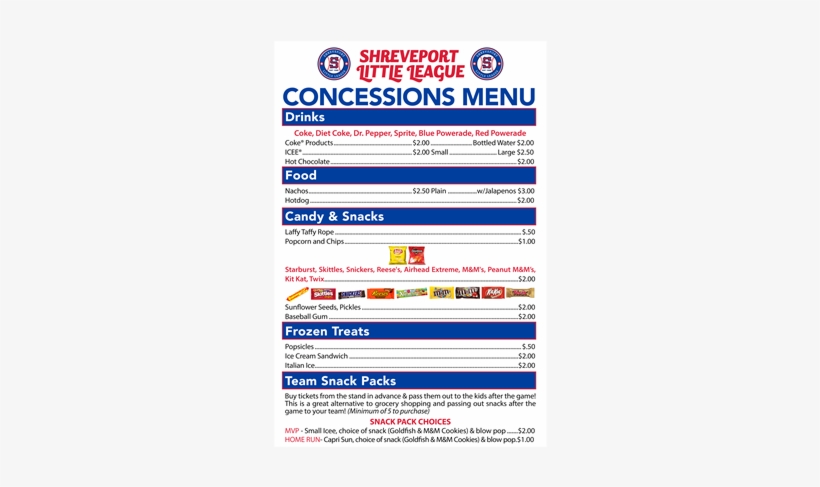 New Concessions Menu - Menu, transparent png download