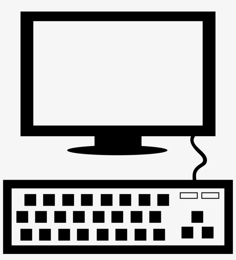 Workplace With Computer Monitor And Keyboard Comments - Symbol Komputera, transparent png download