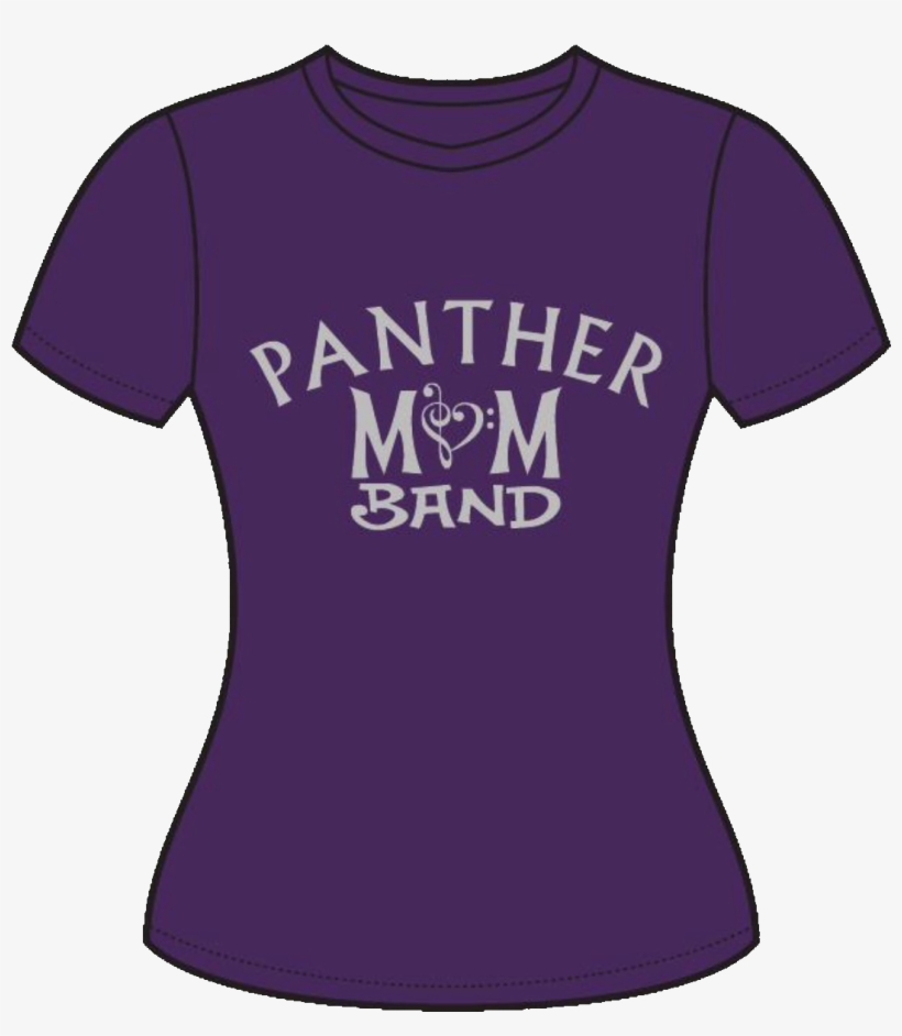 2016-17 Panther Band Mom Purple Fitted Shirt With Silver - Musical Ensemble, transparent png download