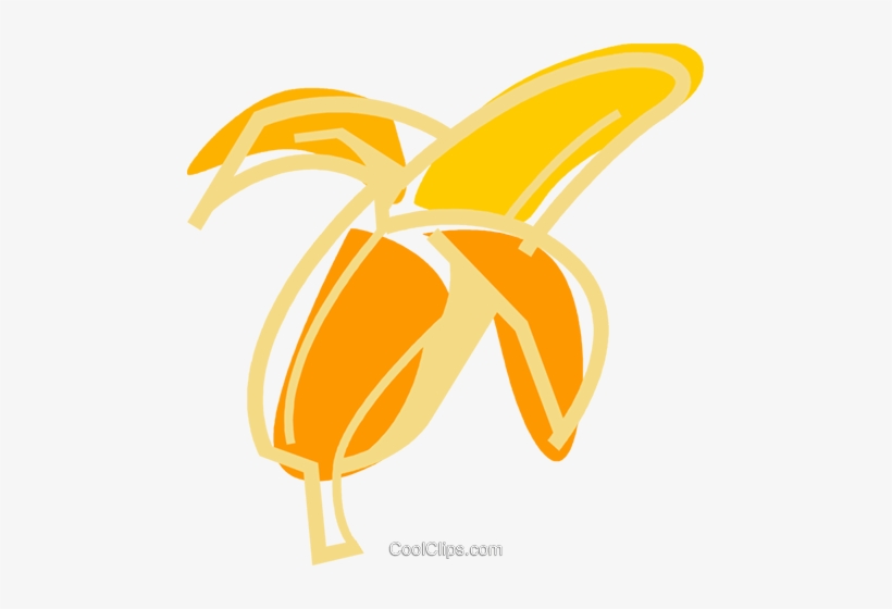 Peeled Banana Royalty Free Vector Clip Art Illustration - Illustration, transparent png download