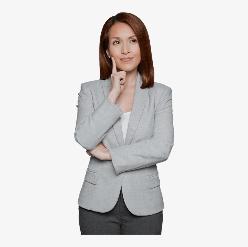 Woman Standing And Thinking - Businessperson, transparent png download