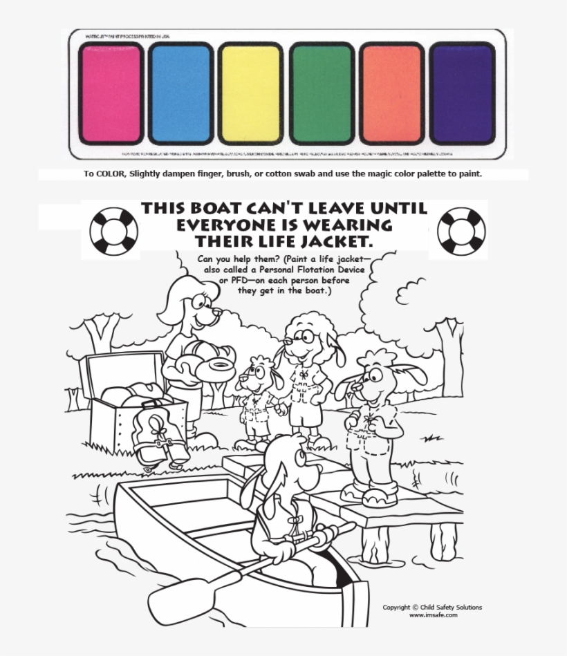 7-2855 Boating Safety Water Paint Sheet - Boating, transparent png download