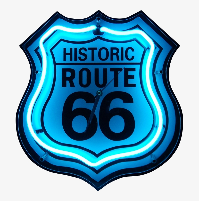 Information Information - Historic Route 66 Neon Clock, transparent png download