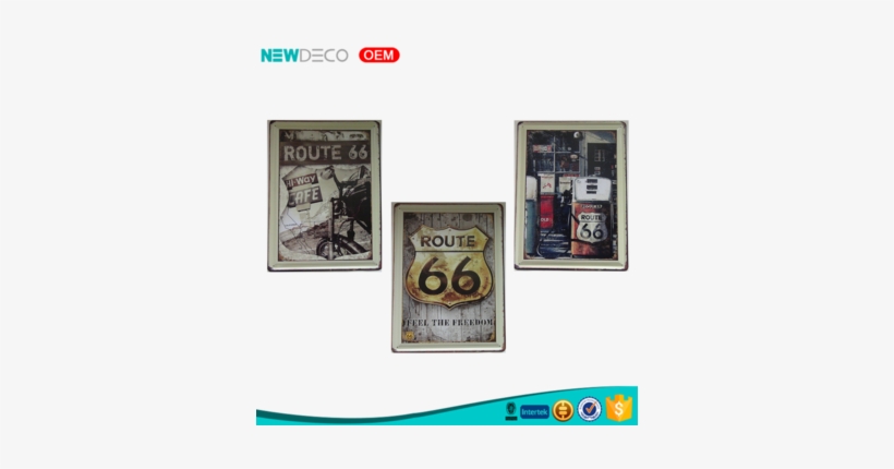 American Route 66 Road Design Metal Tin Sign Plaque - ブリキ看板 アンティークメタルプレート M [route 66 A], transparent png download