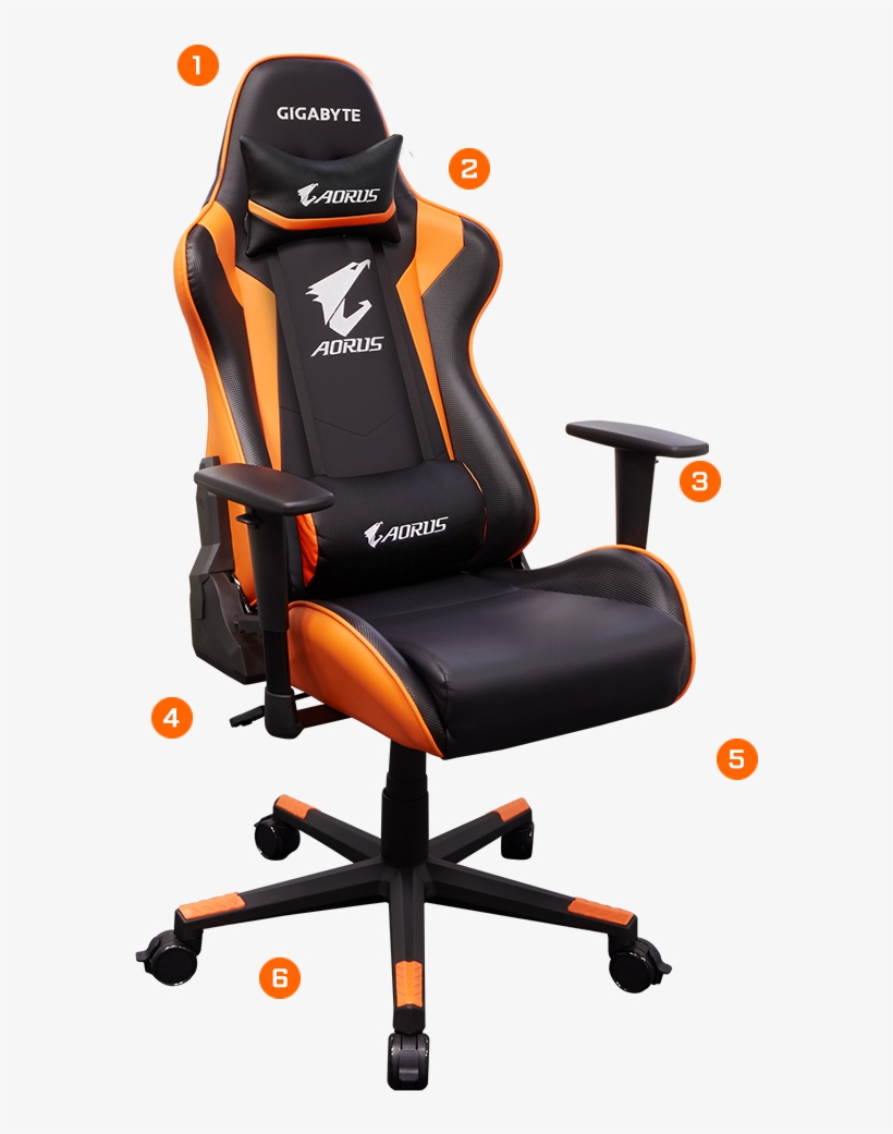 Extra Higher Backrest - Gigabyte Aorus Gaming Chair, transparent png download