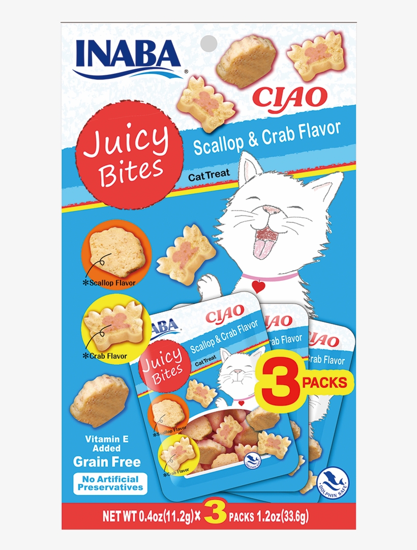 Juicy Bites Scallop And Crab Flavor 3 Packs - Ciao Juicy Bites, transparent png download