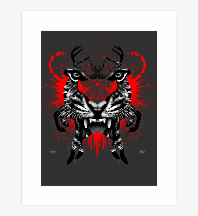 Predator Ink Blot Art Print - Predator Wall Tapestry - Small: 51" X 60", transparent png download