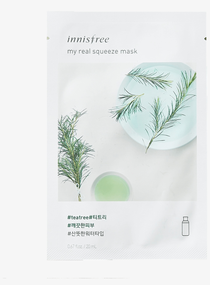 Innisfree My Real Squeeze Tea Tree - Innisfree Tea Tree Sheet Mask, transparent png download