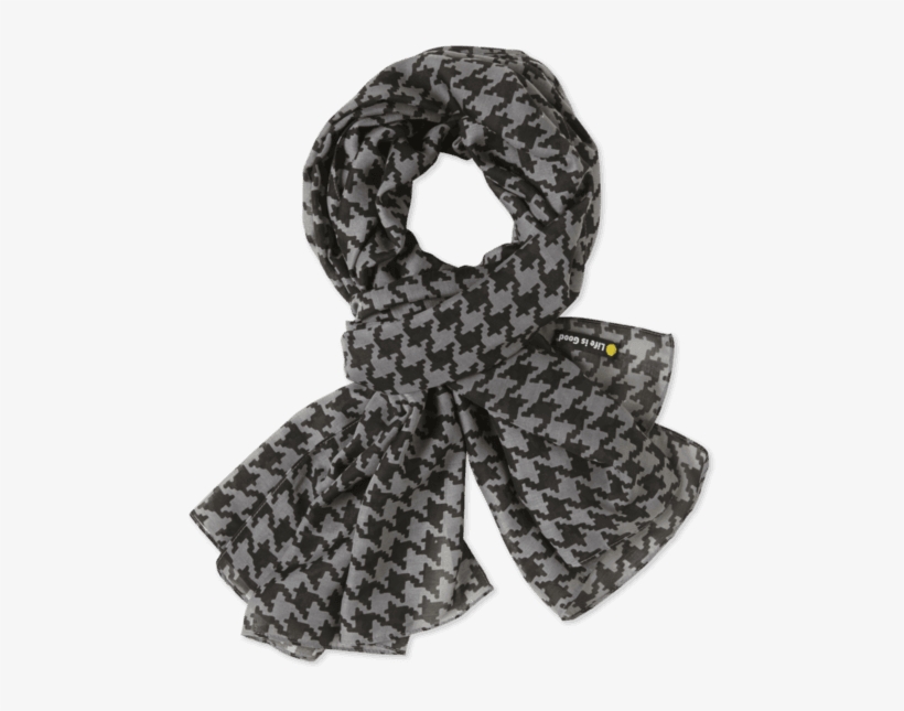 Houndstooth Lightweight Scarf - Life Is Good Women's Lightweight Scarf Night Black, transparent png download