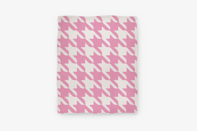 Pink Houndstooth Blanket - Capa De Almofada Pied Poule, transparent png download