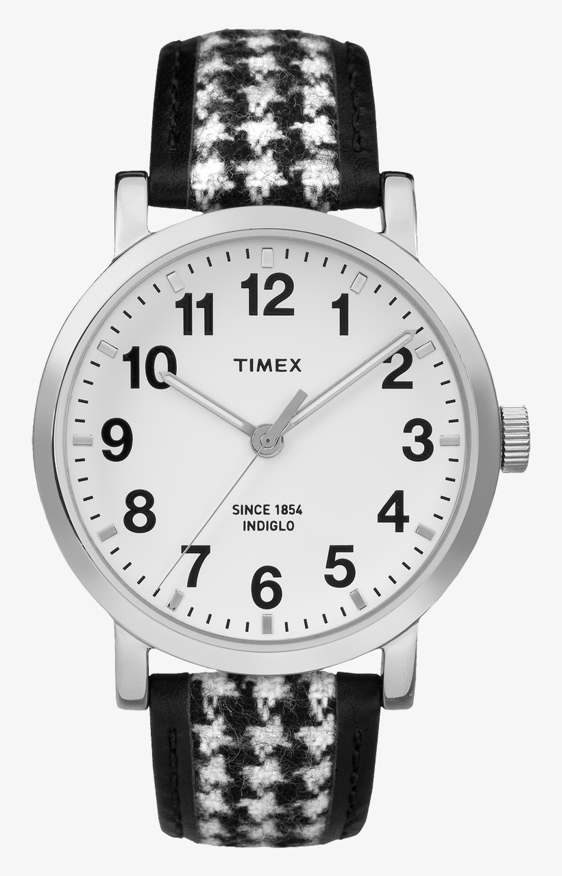 Originals Houndstooth Silver-tone/black/white Large - Timex Originals Watch With Houndstooth Black/white, transparent png download