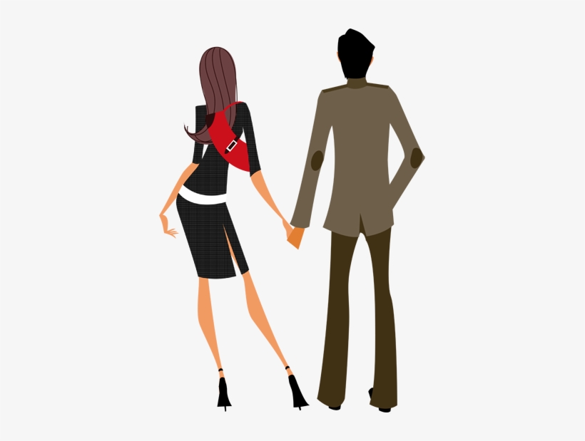 Vinilo Decorativo Pareja De Espaldas - Couple Holding Hand Vector Png, transparent png download