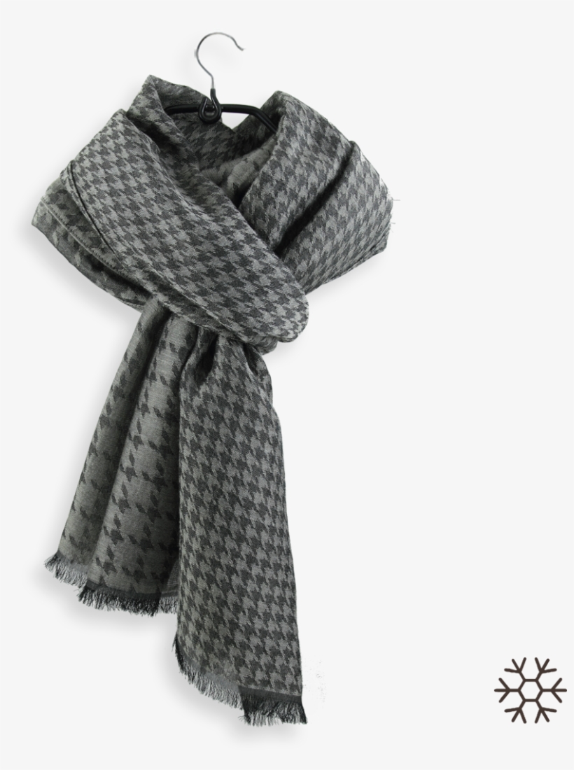 Stole Cashmere Cotton Silk Houndstooth Beige - Wool, transparent png download