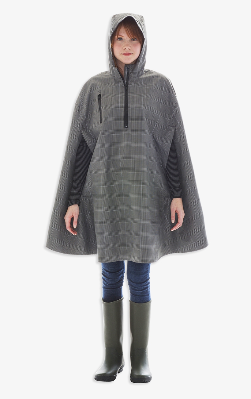 Electric Houndstooth, High Performance Rain Cape By - Cleverhood Cape, transparent png download