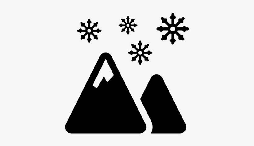 Mountains And Falling Snowflakes Vector, transparent png download