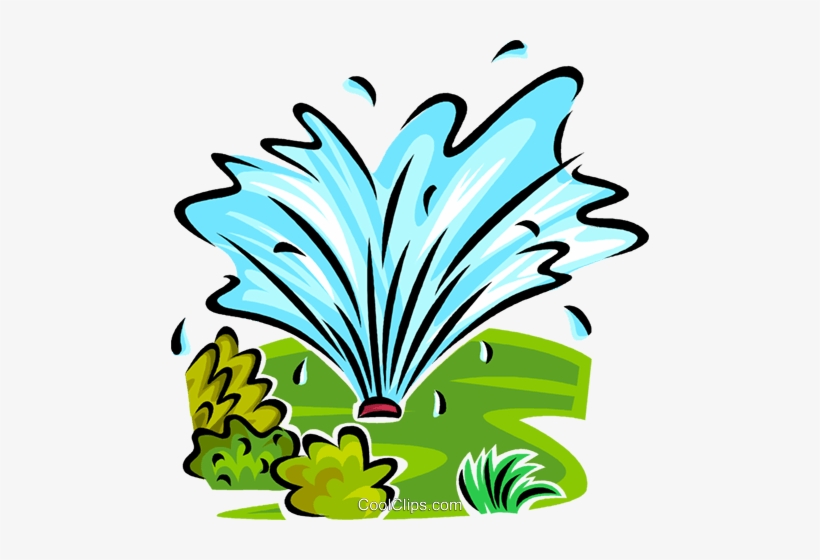 Water Sprinkler Royalty Free Vector Clip Art Illustration - Lawn