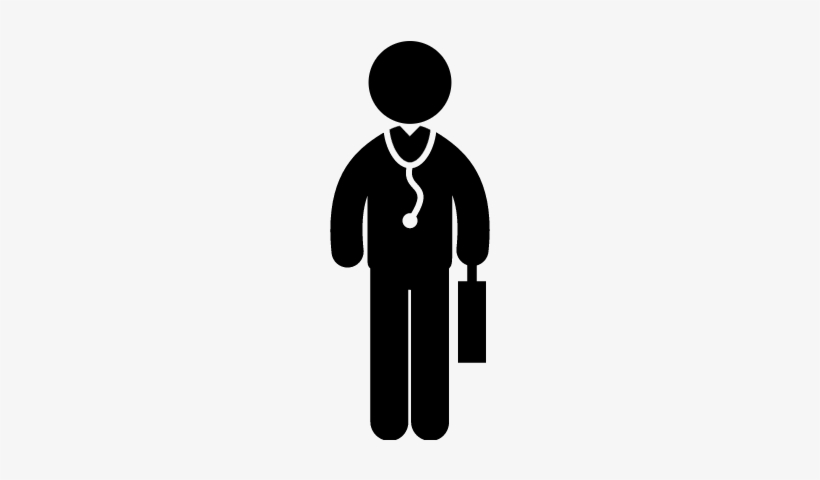 Medical Doctor Standing With Suitcase And Stethoscope - Ladies And Women Restroom Sign, transparent png download
