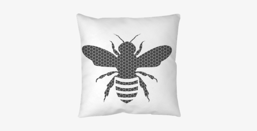 Black Bee Silhouette Isolated On White Background Throw - Bee Silhouette Clipart, transparent png download