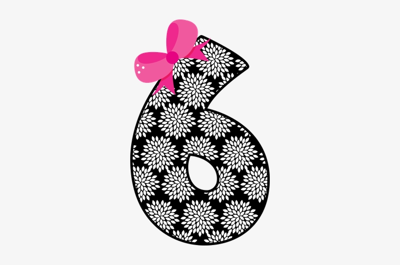 Números Con Diferentes Texturas Y Moño O Lazo Rosa - Moldes Numeros En Negro, transparent png download