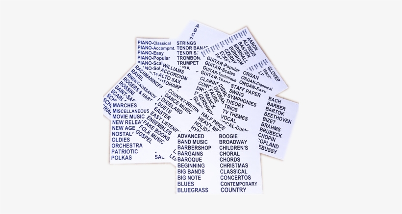 Sheet Music Divider Labels - Document, transparent png download