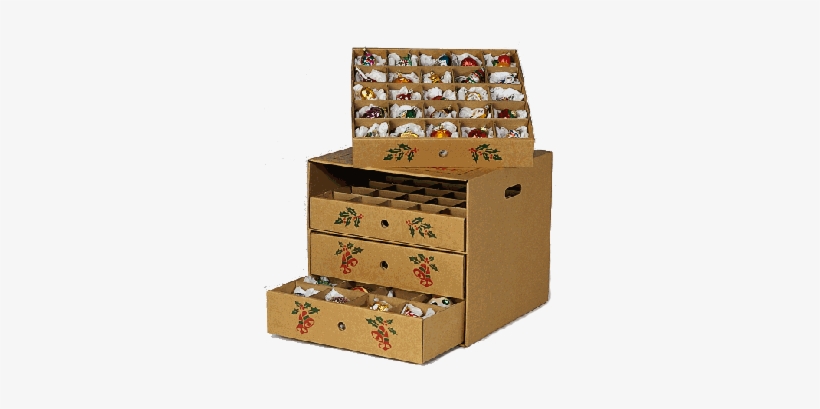 4 Drawer Ornament Storage Box Cardboard Storage Box With