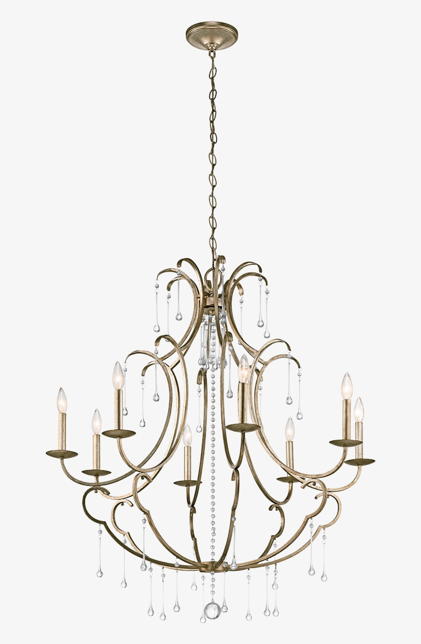 Shelsley 8 Light Chandelier In Sterling Gold - Chandelier, transparent png download