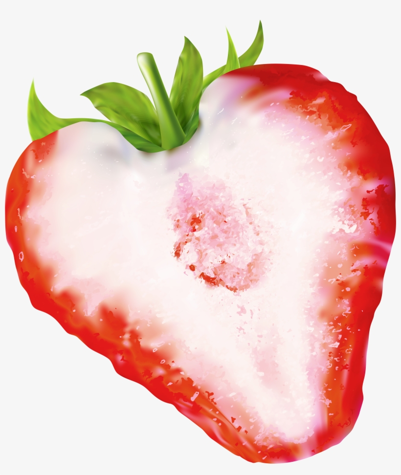Half Strawberry Png Clip Art - Clip Art, transparent png download