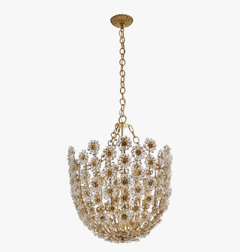 Claret Tall Chandelier In Gild With Crystal - Visual Comfort-claret Tall Pendant In Gild, transparent png download