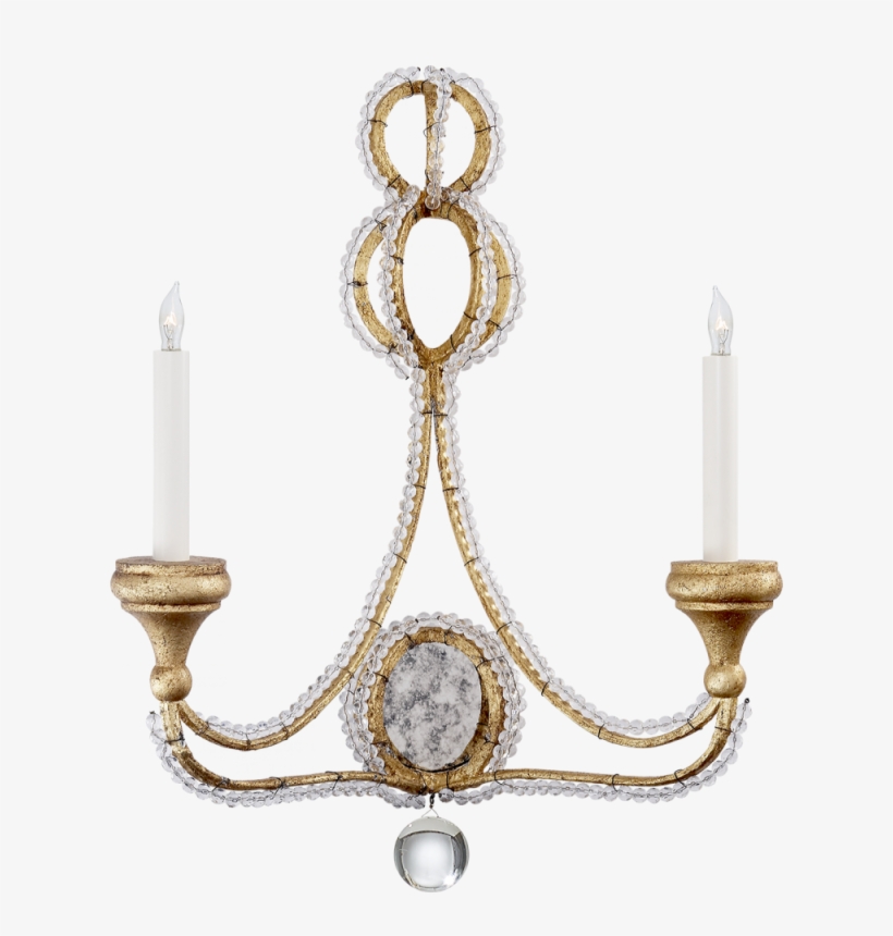 Milan Double Sconce In Venetian Gold With Crysta - Visual Comfort Nw2030vs Niermann Weeks Milan 2 Light, transparent png download