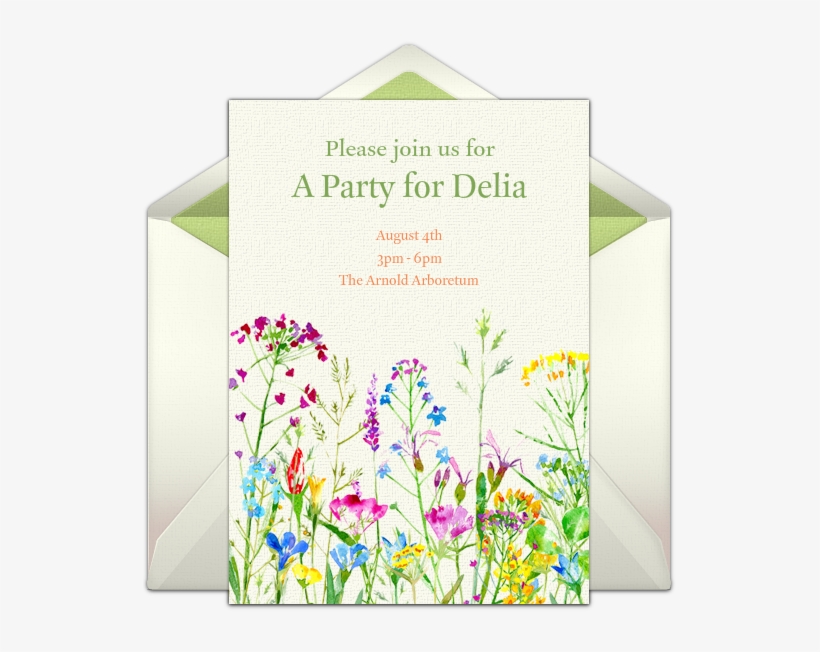 Flower Field Online Invitation - Wedding Invitation, transparent png download