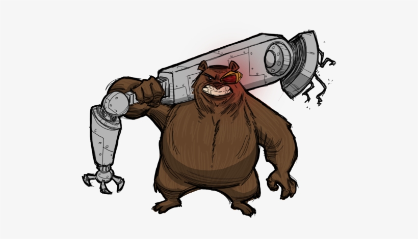 Angry Sci-fi Bear - Cartoon, transparent png download