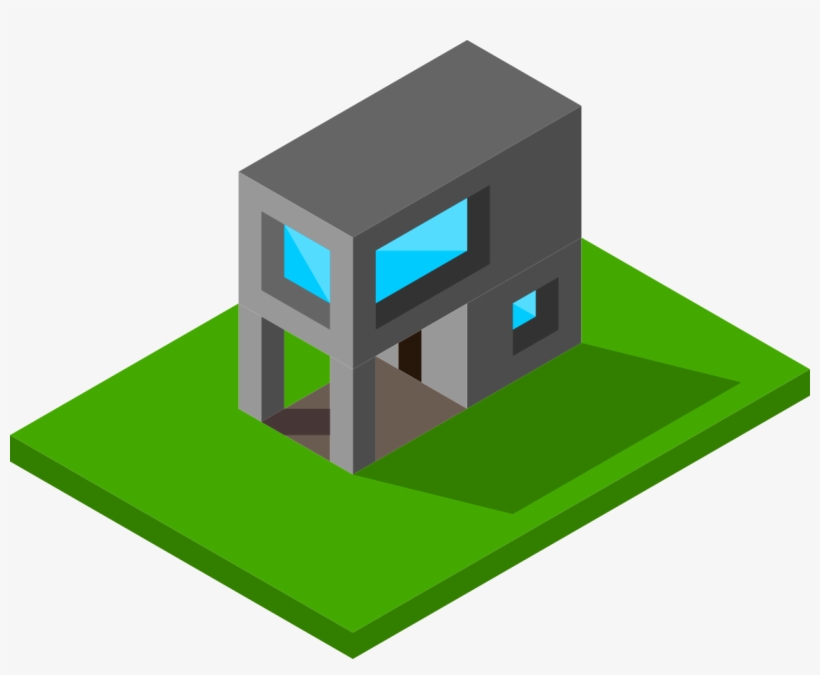 Simple Isometric Modern House - Modern Home Isometri, transparent png download