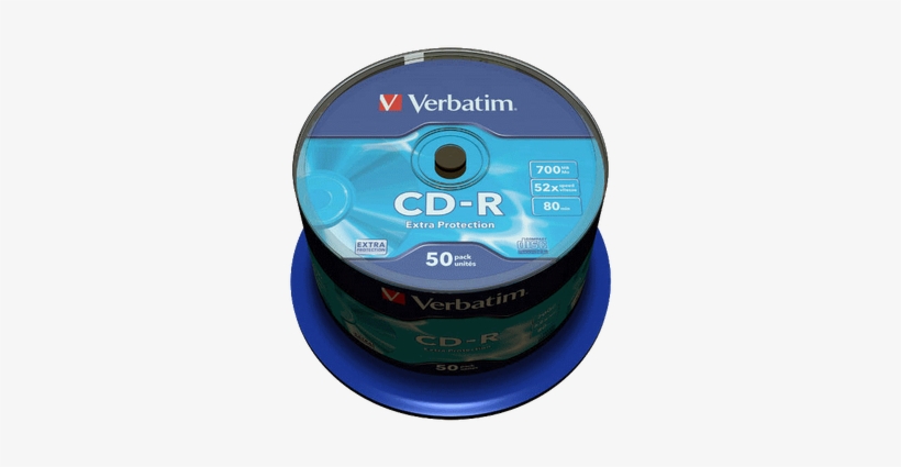 Verbatim Cd-r 52x Extra Protect. 700mb 50 Pack, transparent png download