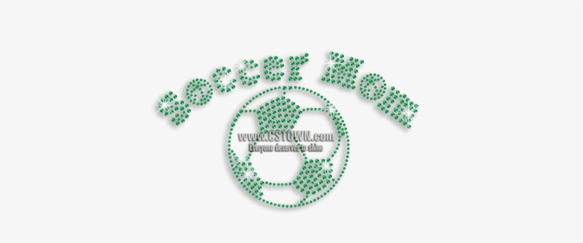 Bling Green Soccer Mom Rhinestone Iron On Design - Circle, transparent png download