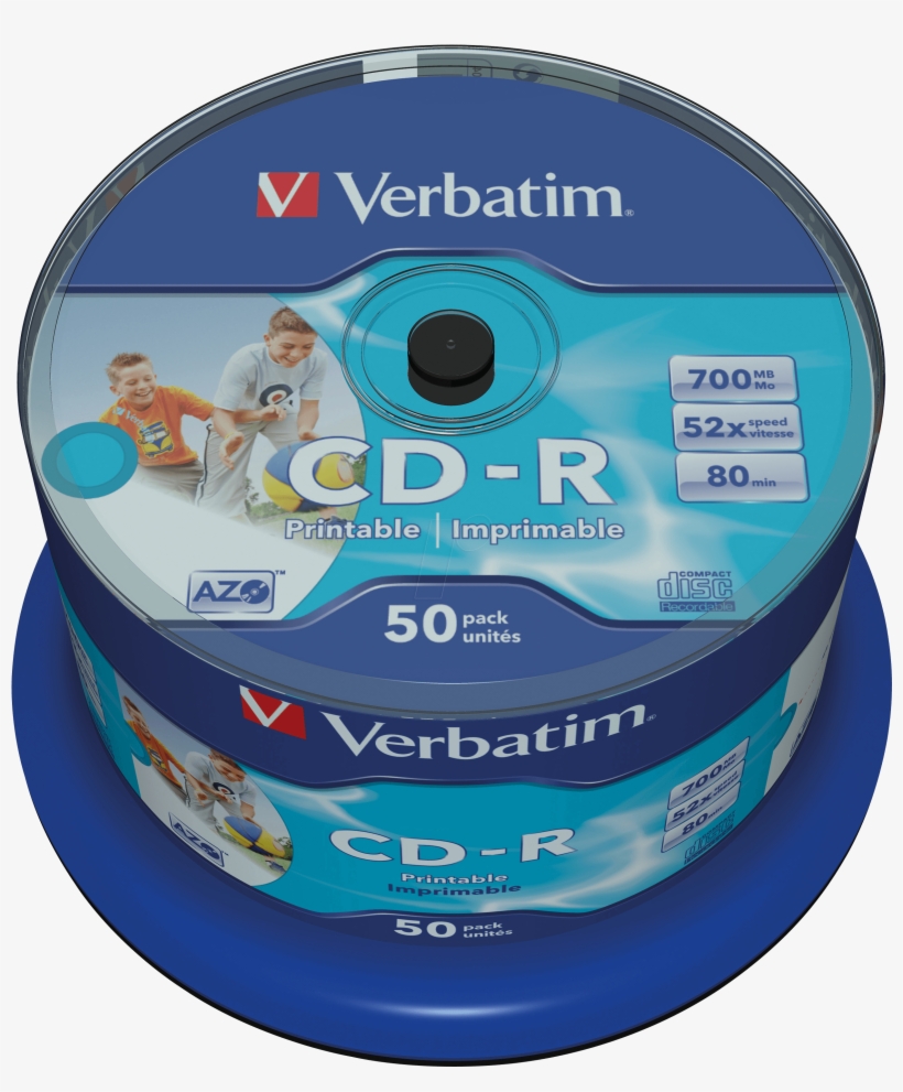 Cd-r Azo Wide Inkjet Printable - Verbatim 43438, transparent png download
