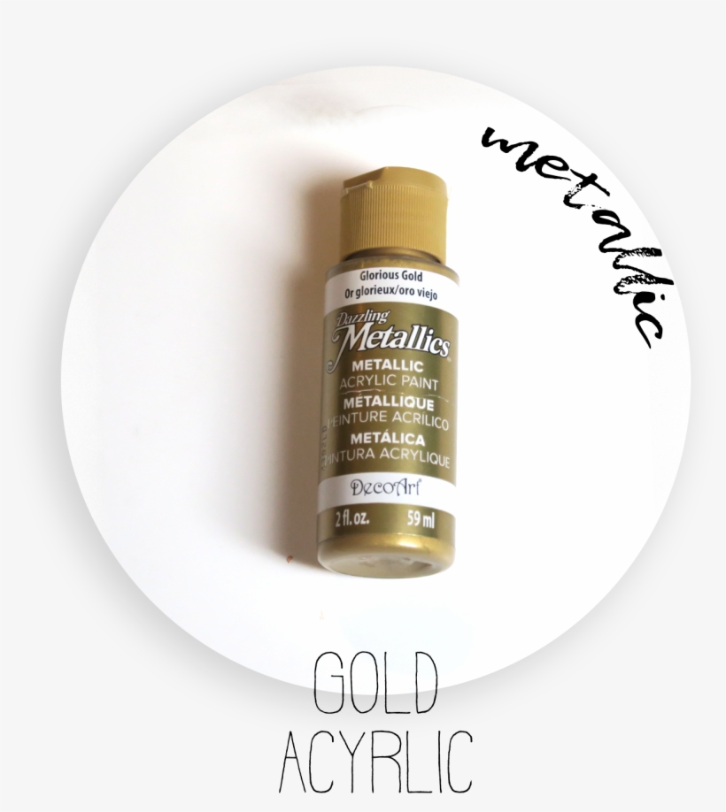 Acrylic Metallics Metallic-gold - Bottle, transparent png download