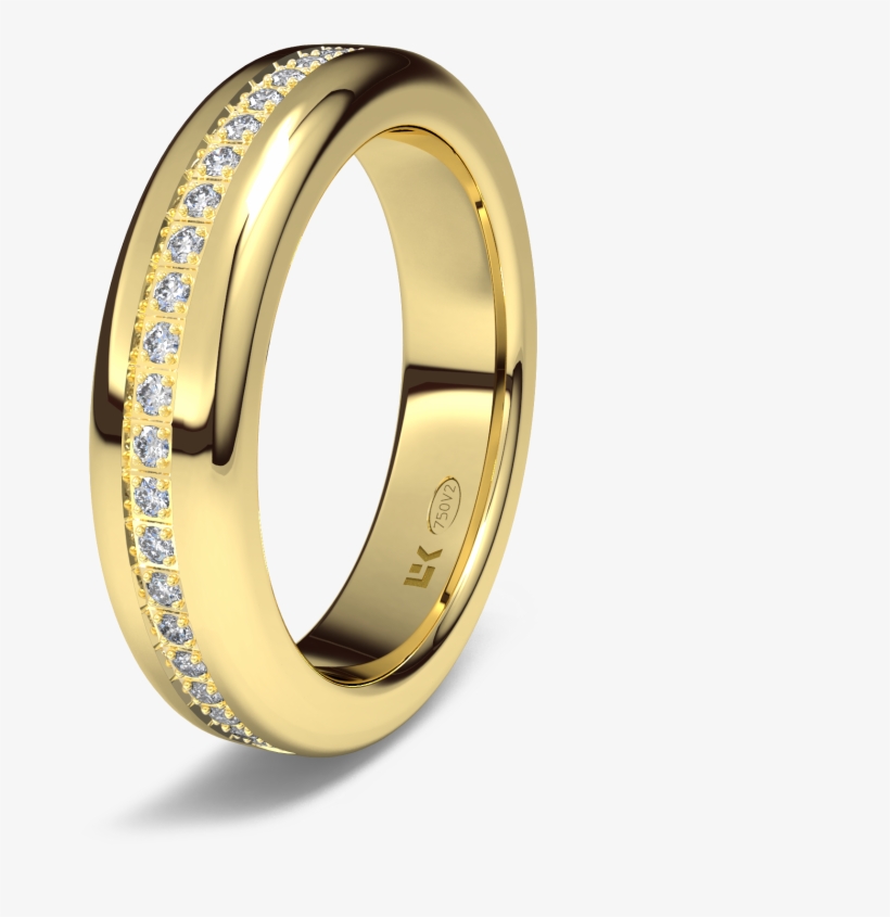 Sortija De Oro Amarillo De 18k Modelo Semi Rectangular - Anillo De Compromiso 1314, transparent png download