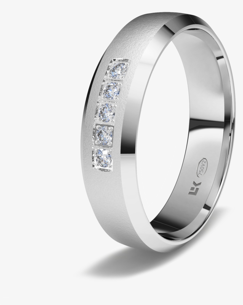 Sortija De Oro Blanco De 18k Modelo Letizia Superficie - Alianza De Plata Eleka 7510, transparent png download