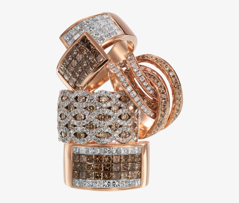 Rose Gold Diamond Rings - Crystal, transparent png download