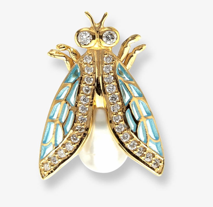 Nicole Barr Designs 18 Karat Gold Cicada Lapel Pin-blue - Jewellery, transparent png download