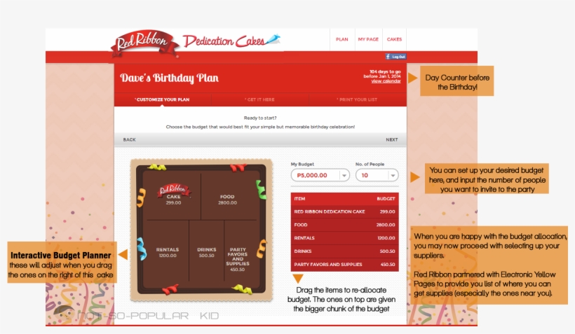 Birthday Budget Planner Of Red Ribbon - Budget, transparent png download