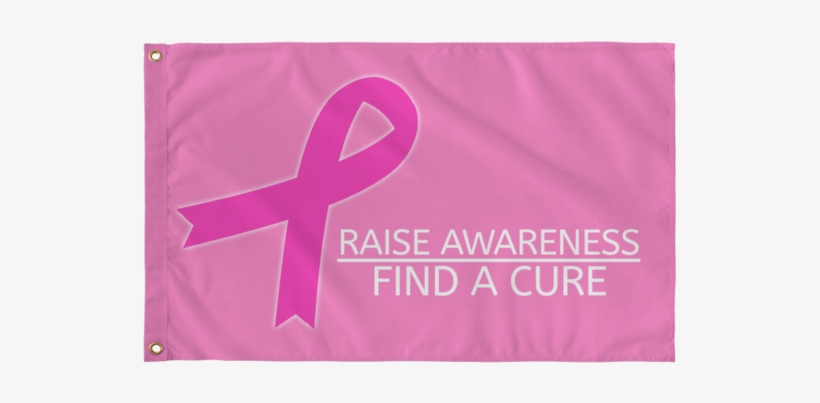 Raise Awareness, Fine A Cure Pink Ribbon Flag - Awareness, transparent png download