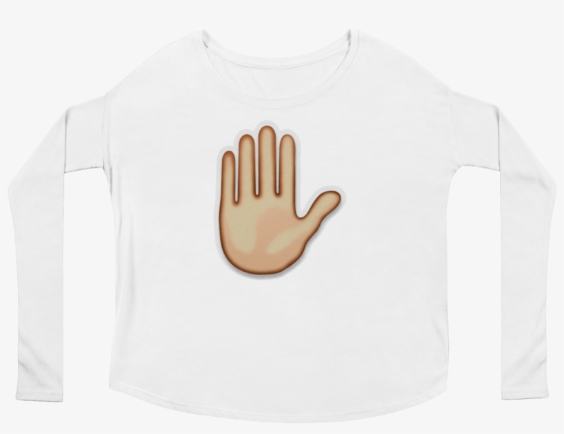 Women's Emoji Long Sleeve T-shirt - Sign Language, transparent png download