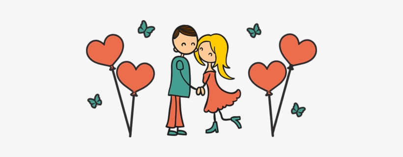 Vinilo Infantil Enamorados En Un Jardín De Corazónes - Imagenes De Enamorados Png, transparent png download