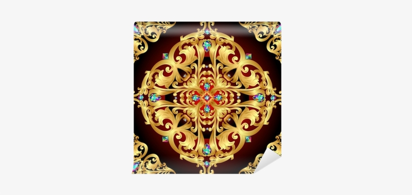 Background With Gold Ornaments And Precious Stones - Gemstone, transparent png download