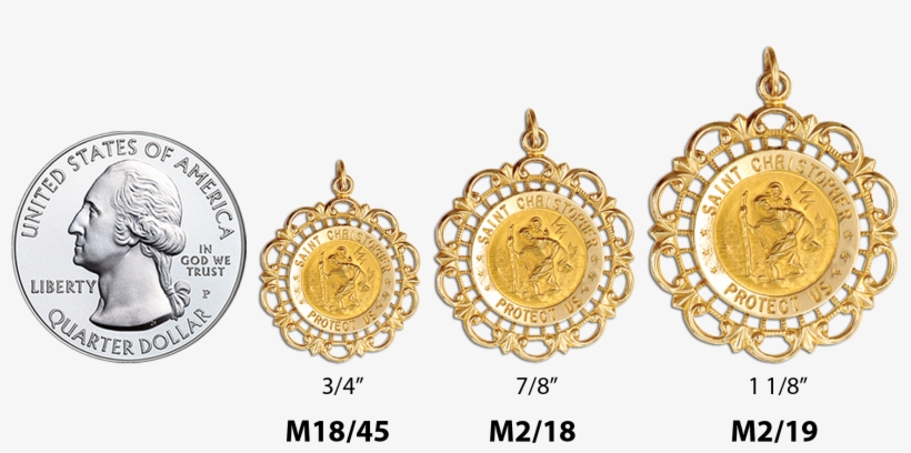 Saint Christopher Medallion In Filigree Frame - Yellow Mountain Imports American Mini-mahjong / Mah, transparent png download