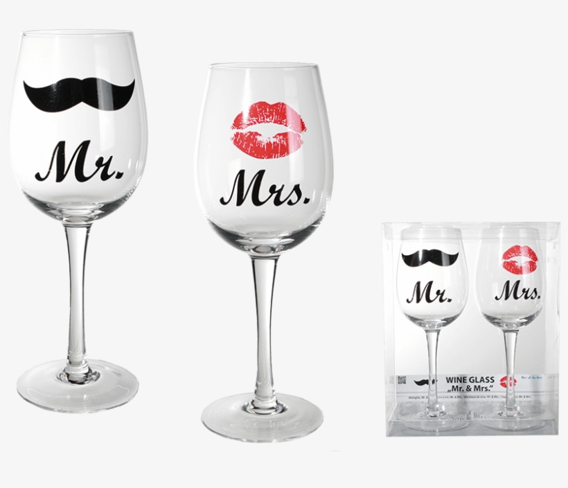 Bigbuy Mr And Mrs Wine Glasses - Moustache, transparent png download